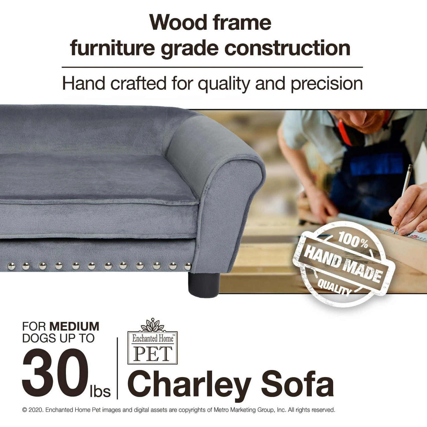 Enchanted Home Pet Charley Sofa Cat & Dog Bed With Removable Cover - Image 9