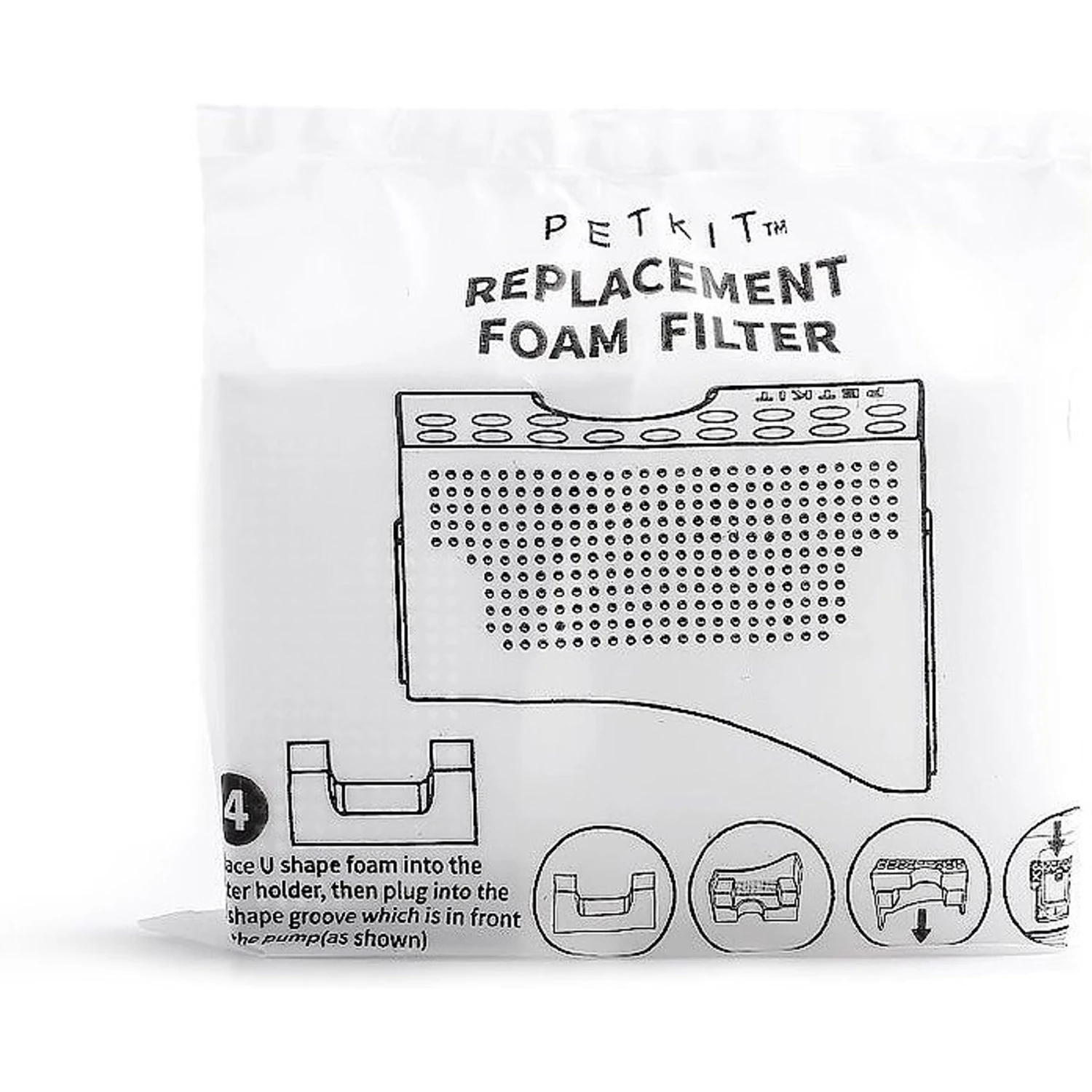 PETKIT Fountain Foam Filter, 4 Count