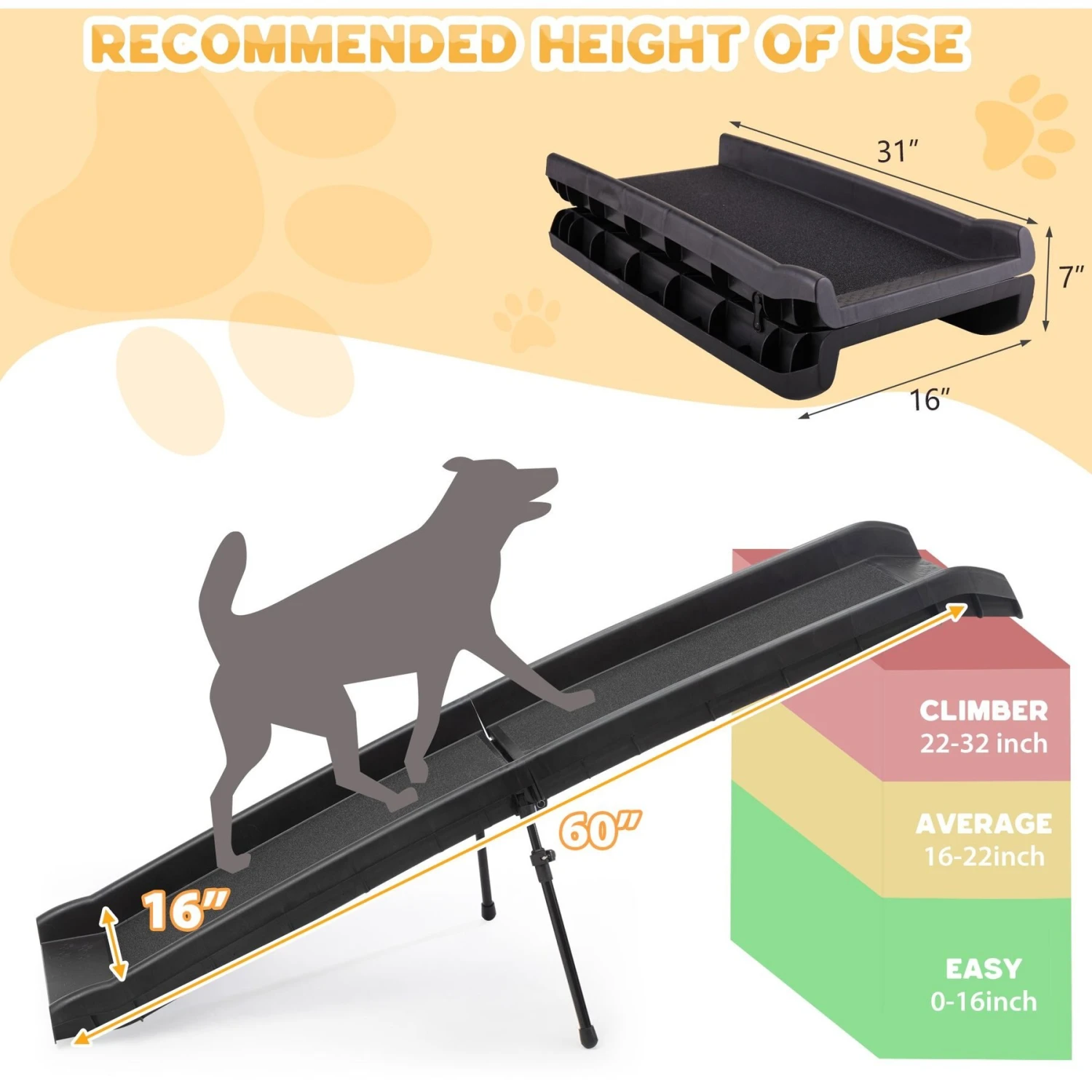 Coziwow By Jaxpety Foldable Dog Car Ramp - Image 2