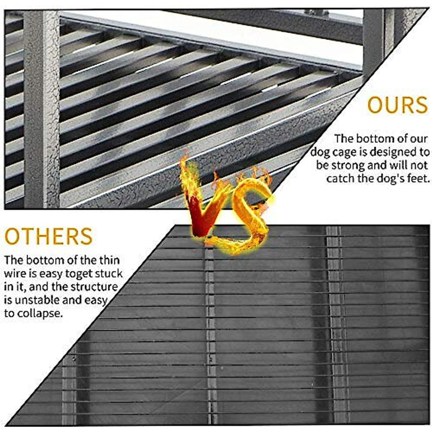 SMONTER Heavy Duty I Shape Dog Crate, Silver - Image 6