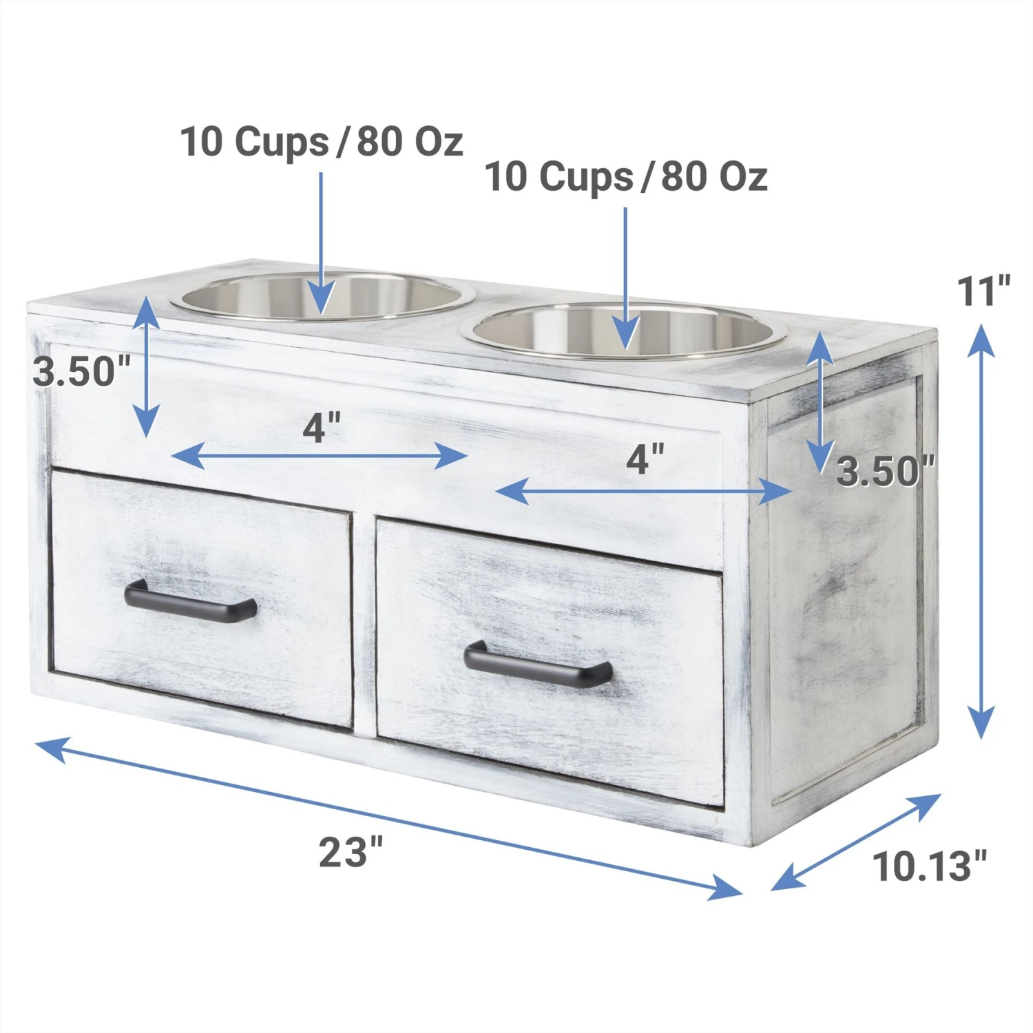 Frisco Premium Wood Elevated Large Breed Dog Bowl With Storage Station, 10 Cup - Image 2