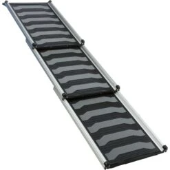TRIXIE 69-in Heavy Duty Telescoping Dog Ramp, Silver/Black