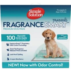 Simple Solution FragranceSmart Odor Control Green Tea Fragrance Odor Neutralizer With Wetness Indicator Puppy Training Pads, 100 Count