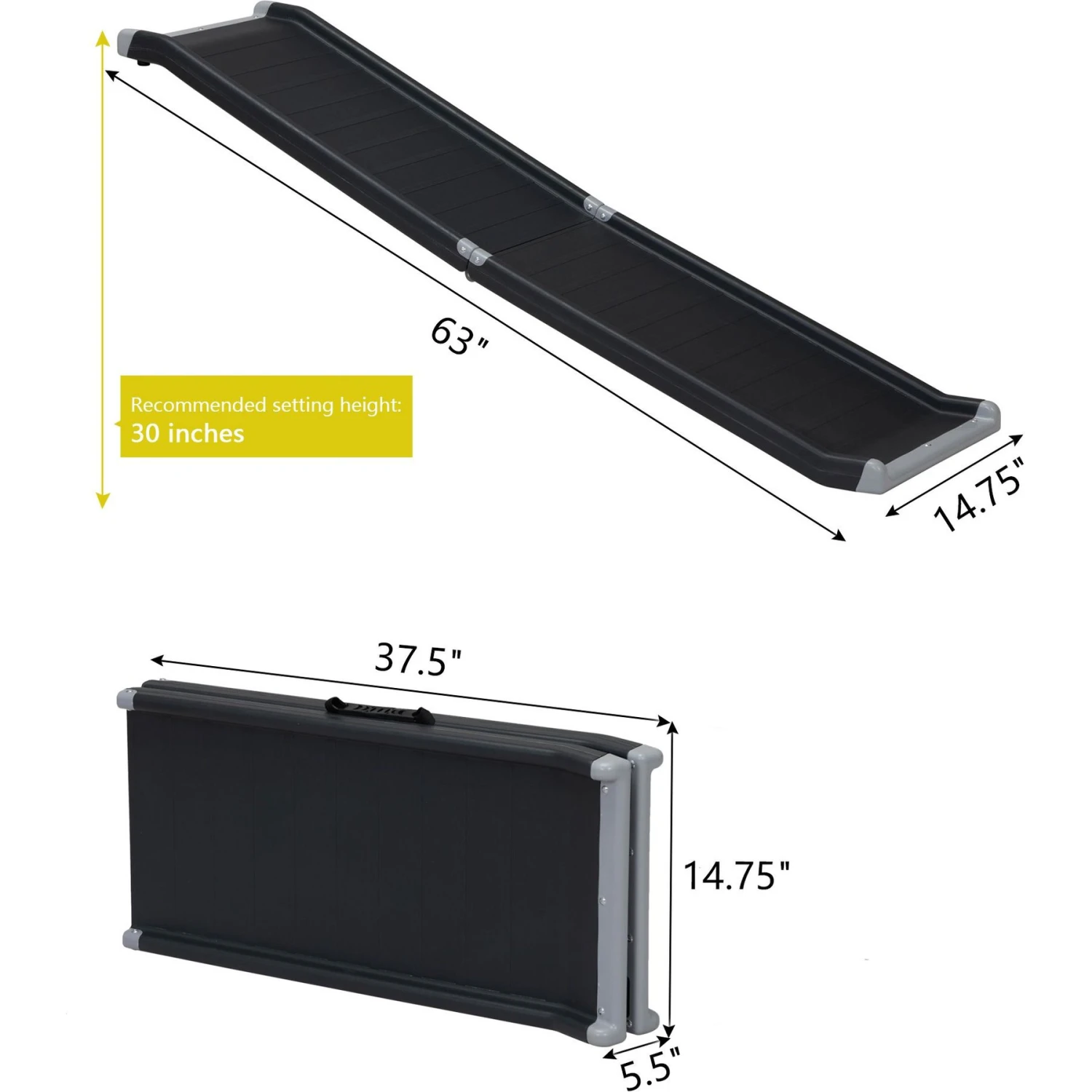 Coziwow By Jaxpety Heavy Duty Foldable Dog Car Ramp, 63-in - Image 2