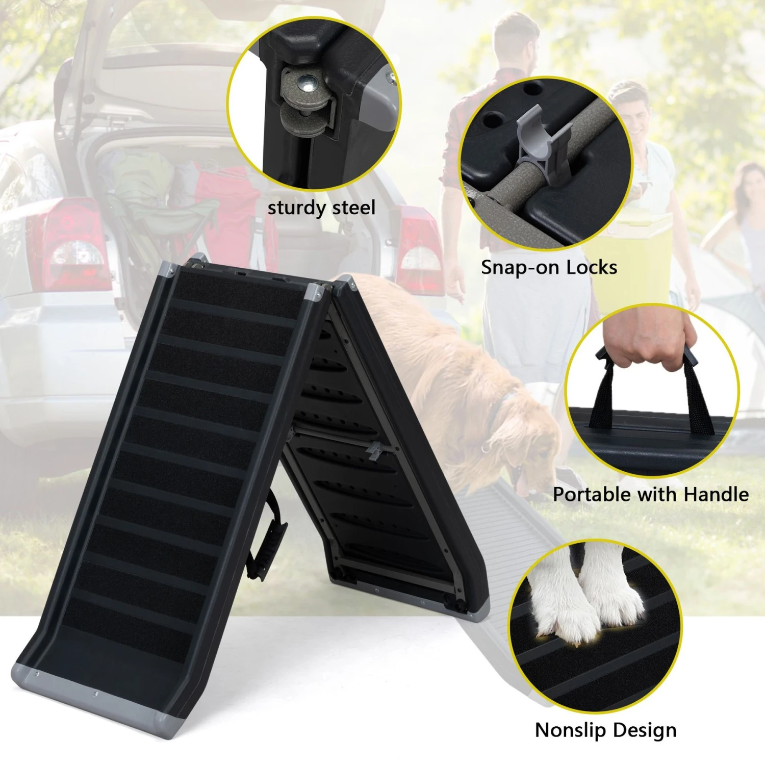 Coziwow By Jaxpety Heavy Duty Foldable Dog Car Ramp, 63-in - Image 7