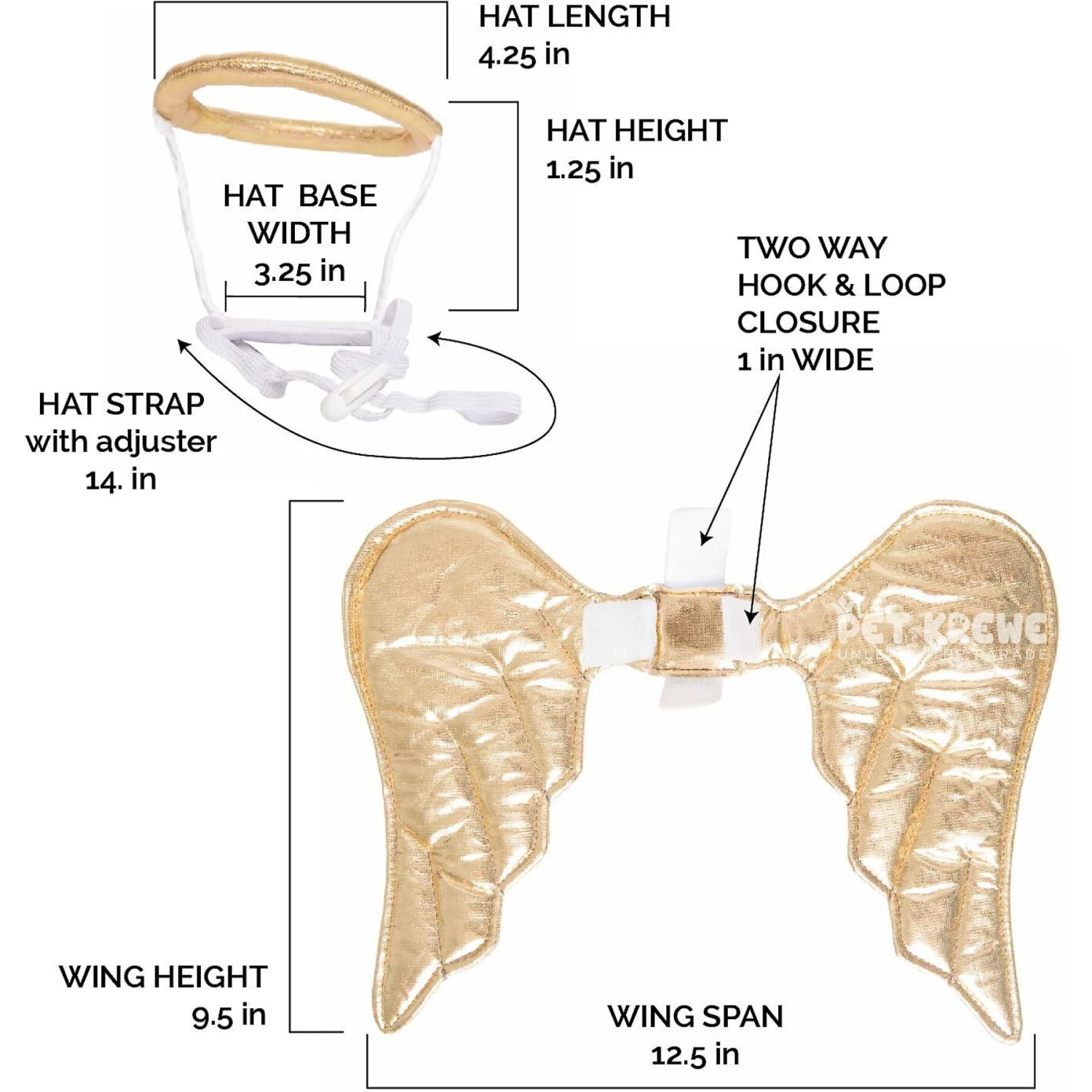 Pet Krewe Angel Wings Gold Dog Costume, One Size - Image 5