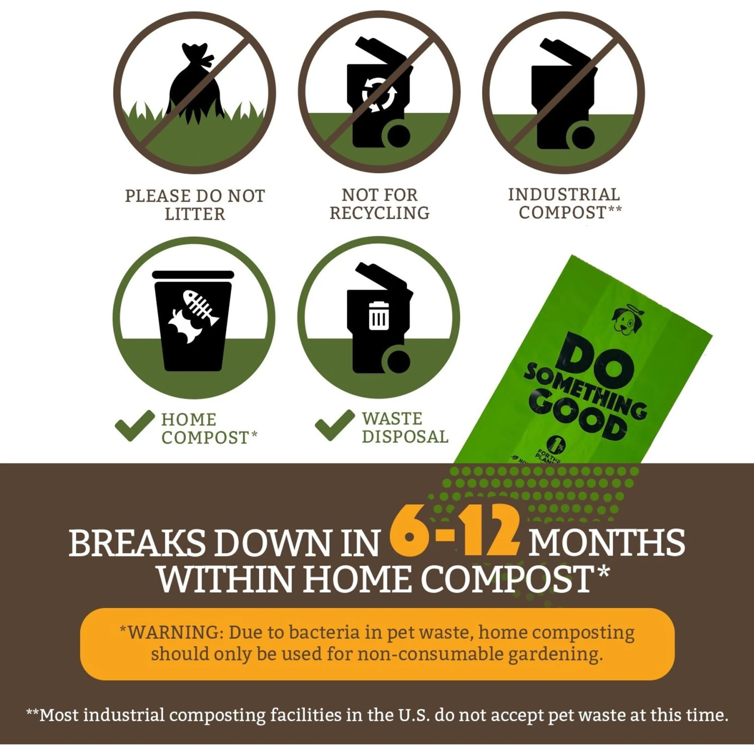 Doggy Do Good Certified Home Compostable Premium Dog & Cat Waste Bags - On A Single Roll, 200 Count - Image 5