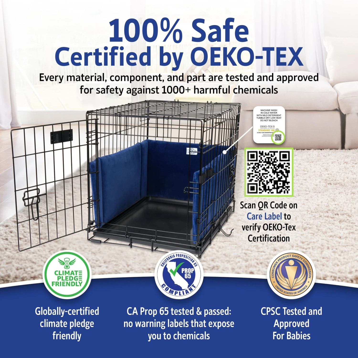 Pet Dreams Brushed Twill Dog Crate Bumper - Image 3