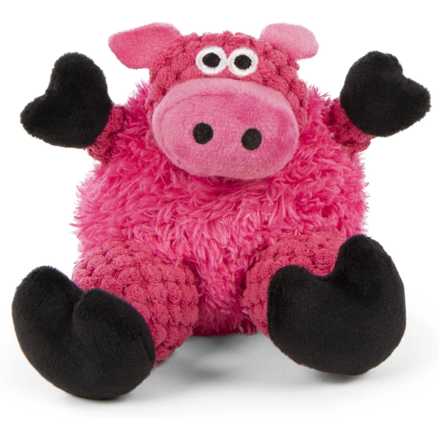 GoDog Checkers Sitting Pig Squeaker Dog Toy, Pink - Image 3