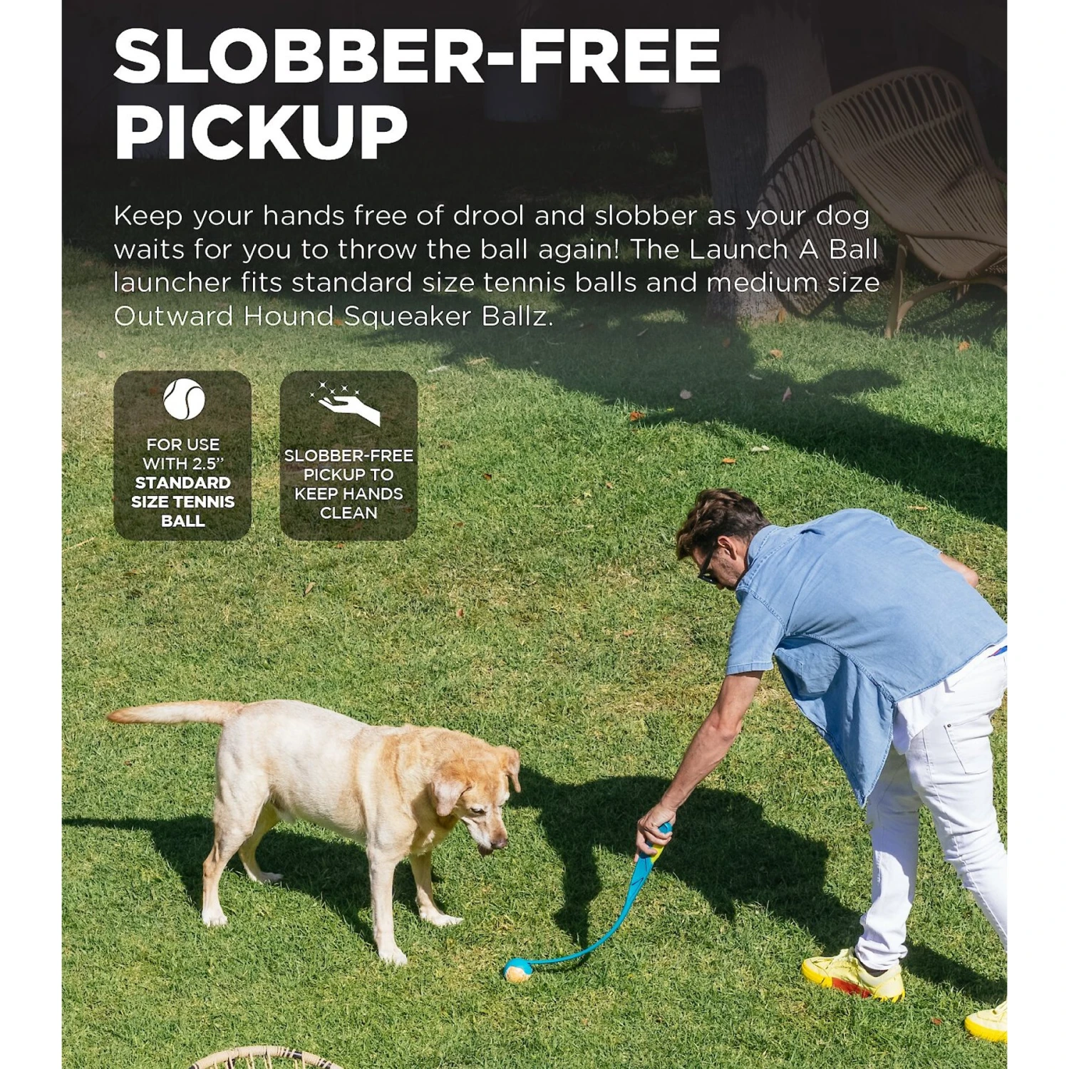 Outward Hound Launch A Ball Squeak Interactive Tennis Ball Launcher Dog Toy - Image 3