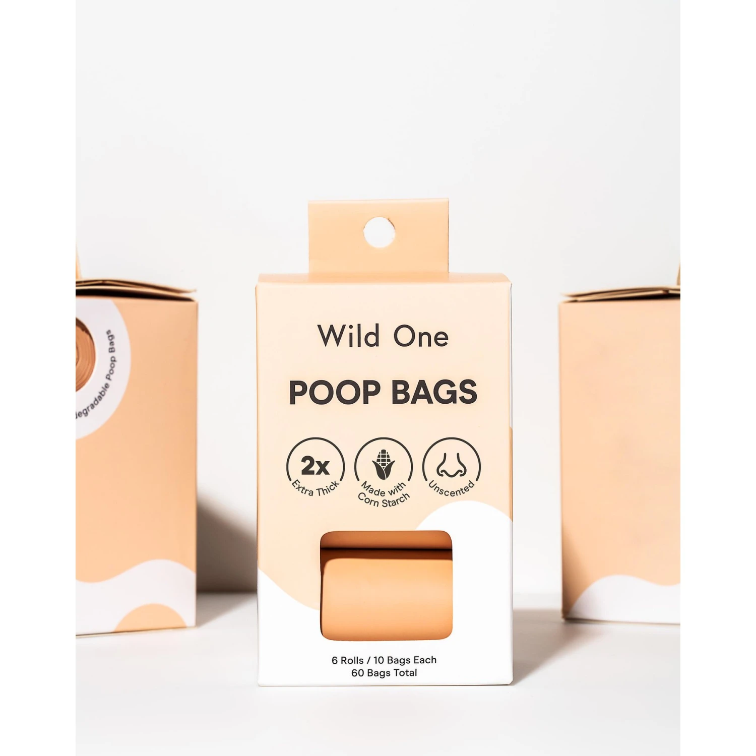 Wild One Dog Poop Bags, Tan, 60 Count