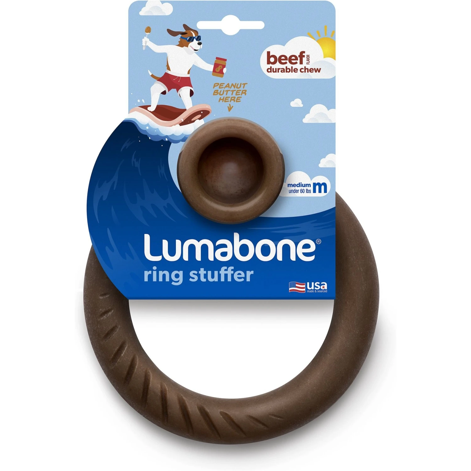 Lumabone Ring-Stuffer Beef Flavor Dog Toy - Image 3