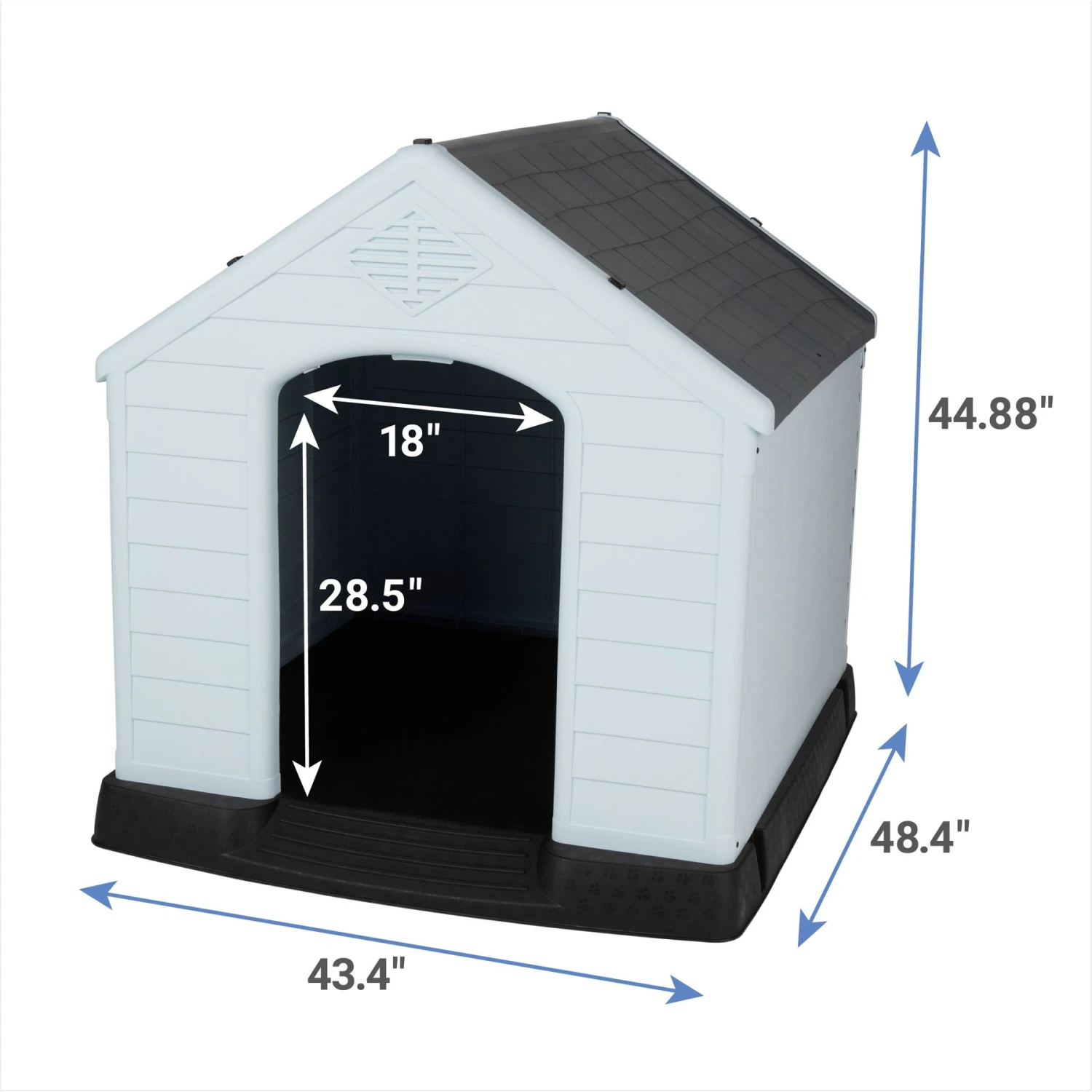 Frisco Plastic Outdoor Dog House With Elevated Platform - Image 2