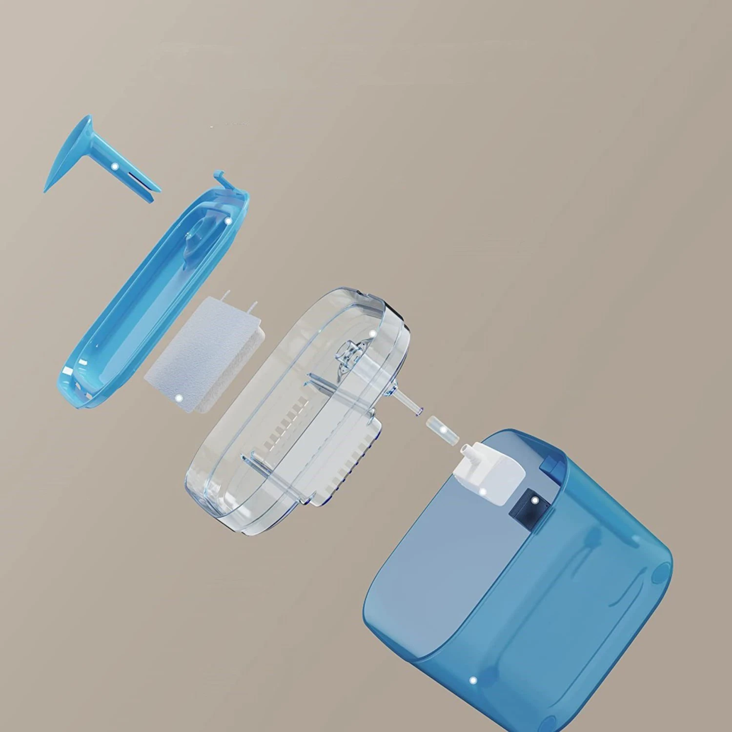 PATPET Triple Filter Ultra Quiet Pump Cat & Dog Water Fountain Dispenser, Blue, 75-oz - Image 4