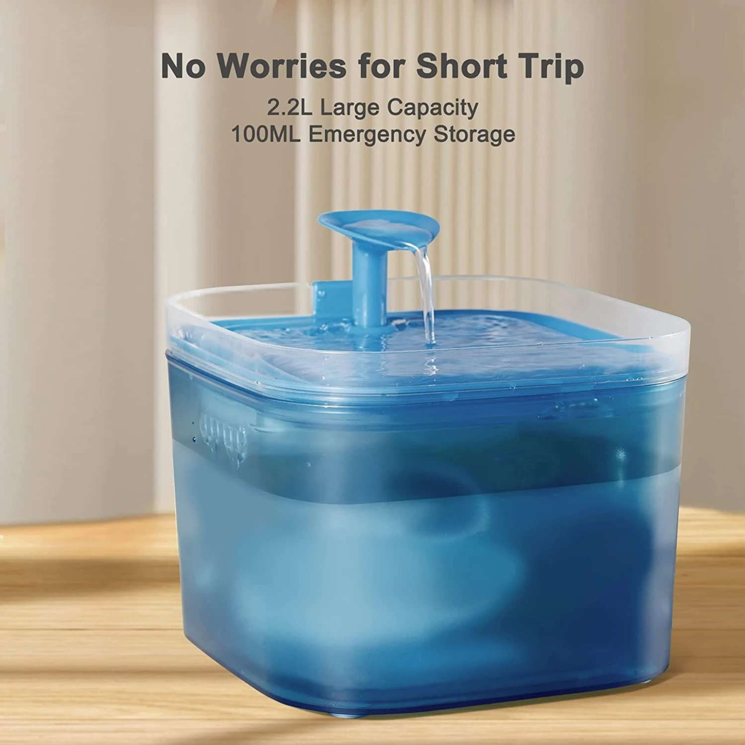 PATPET Triple Filter Ultra Quiet Pump Cat & Dog Water Fountain Dispenser, Blue, 75-oz - Image 7