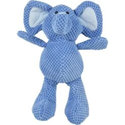 GoDog Checkers Elephant Plush Squeaky Dog Toy