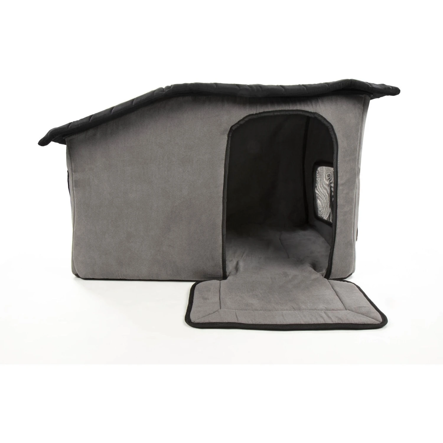 Sherpa Portable Soft Sided Foldable Cat & Dog Indoor Shelter, Gray, Medium - Image 2