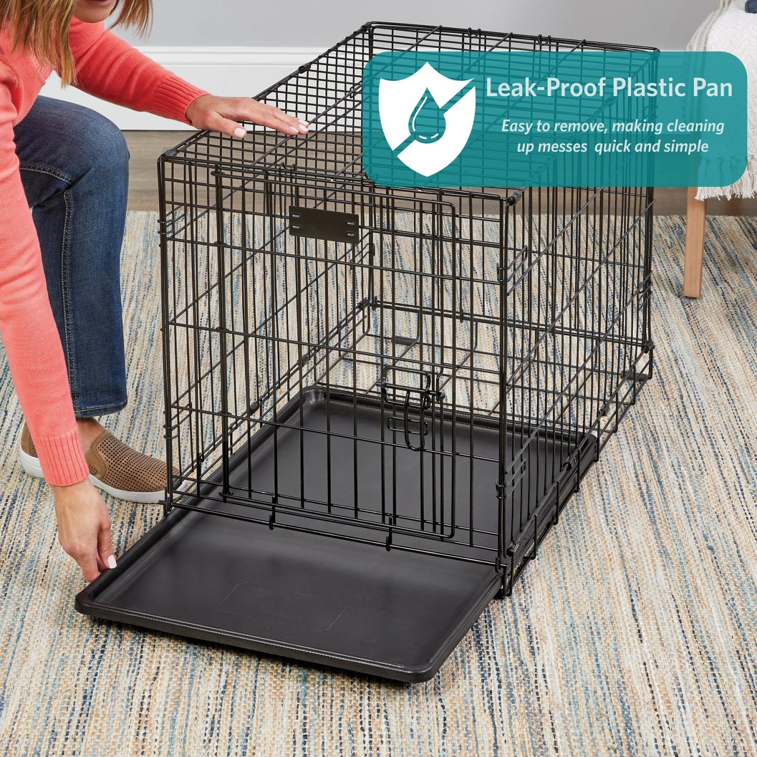 MidWest ICrate Fold & Carry Double Door Collapsible Wire Dog Crate - Image 3