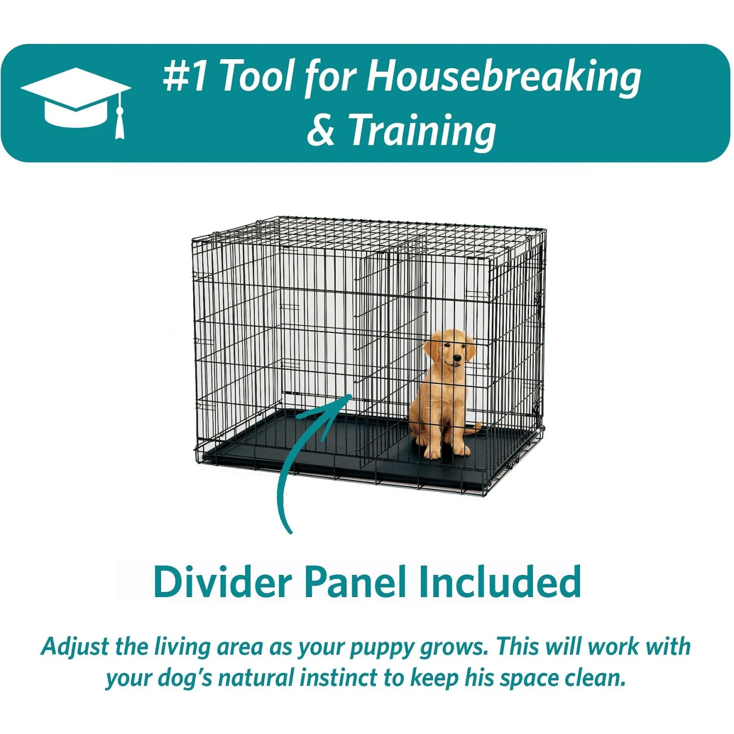 MidWest ICrate Fold & Carry Double Door Collapsible Wire Dog Crate - Image 7