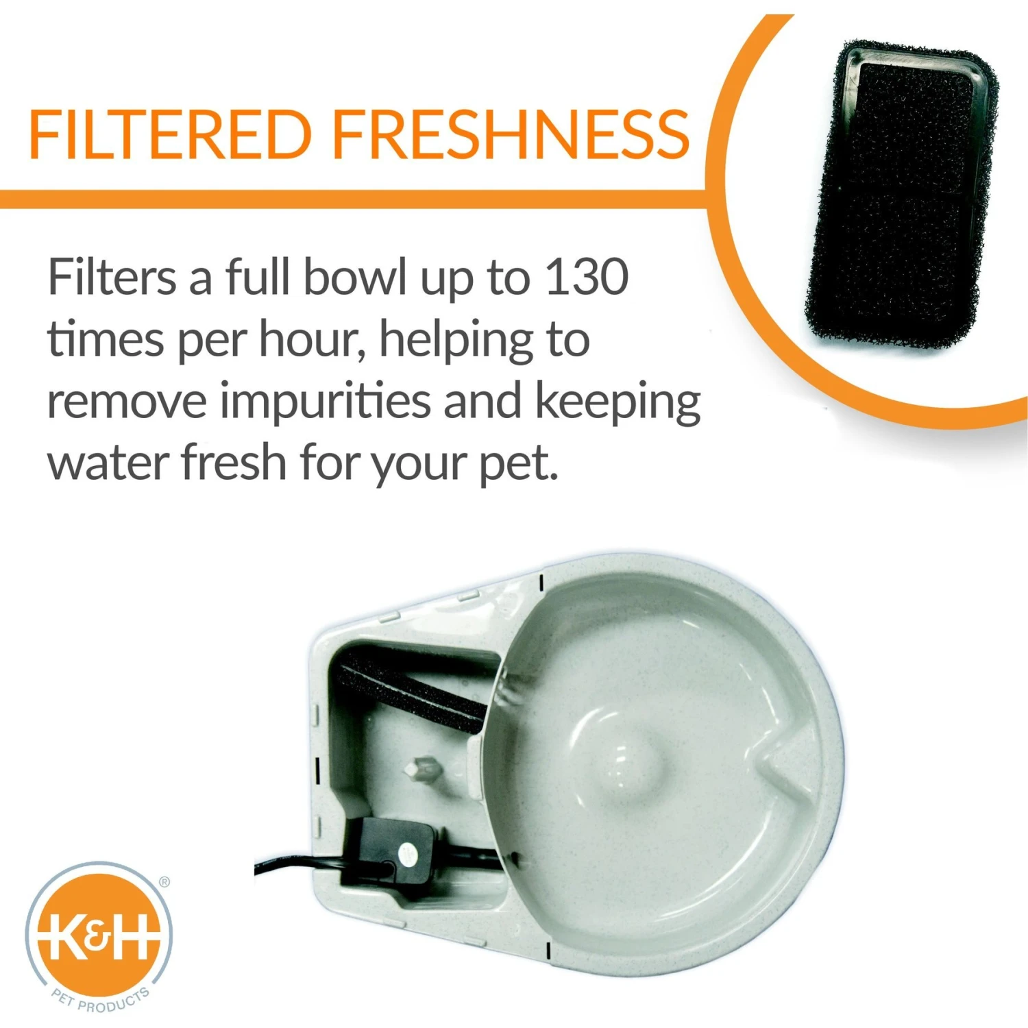 K&H Pet Products CleanFlow Filtered Water Dog Bowl, Small, 80-oz Bowl + 90-oz Reservoir - Image 3
