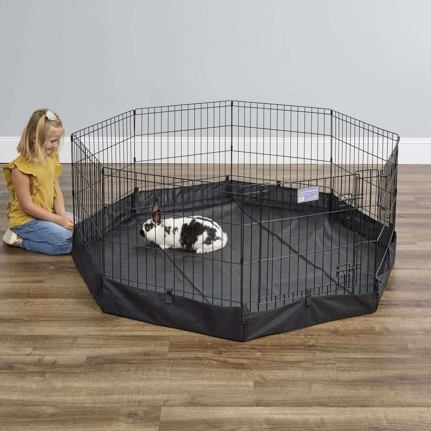 MidWest Canvas Dog Exercise Pen Base Cover Accessory, Octagonal Configuration, Black - Image 2