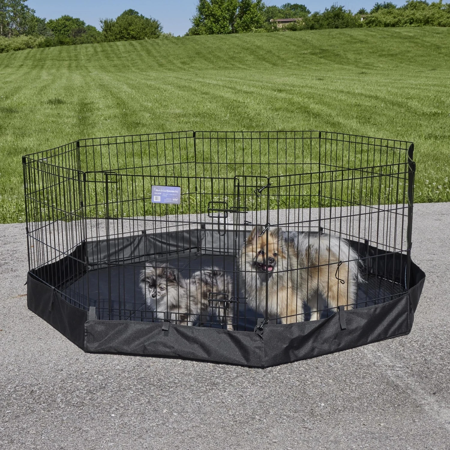 MidWest Canvas Dog Exercise Pen Base Cover Accessory, Octagonal Configuration, Black - Image 3