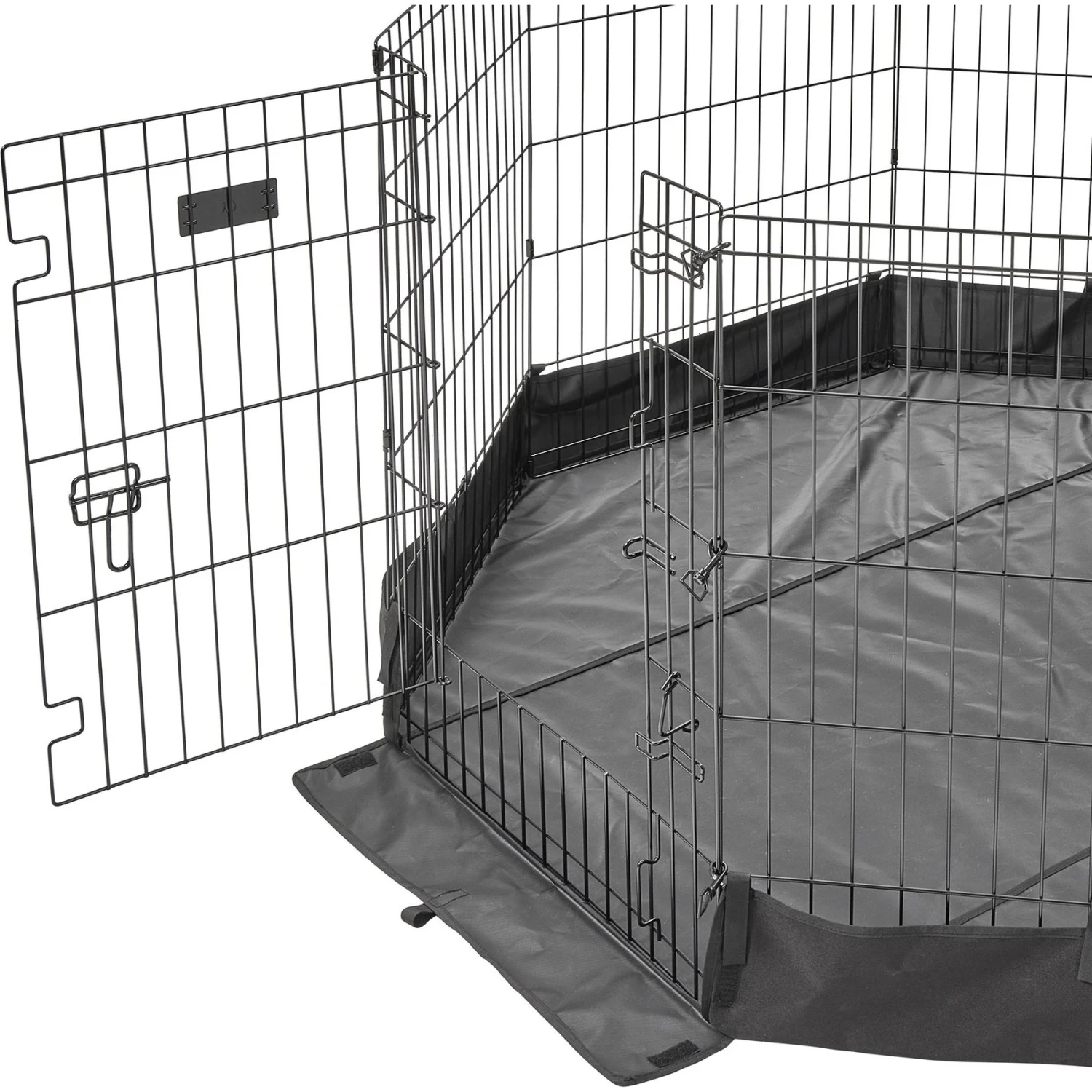 MidWest Canvas Dog Exercise Pen Base Cover Accessory, Octagonal Configuration, Black - Image 5