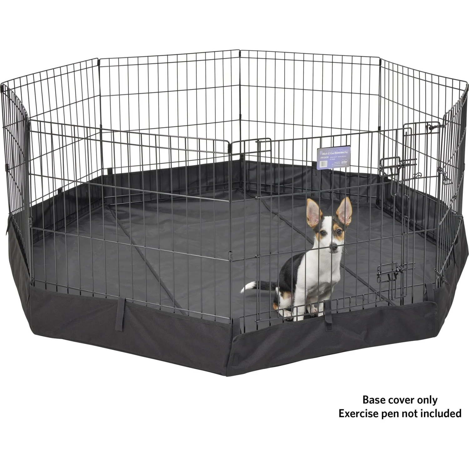 MidWest Canvas Dog Exercise Pen Base Cover Accessory, Octagonal Configuration, Black - Image 7