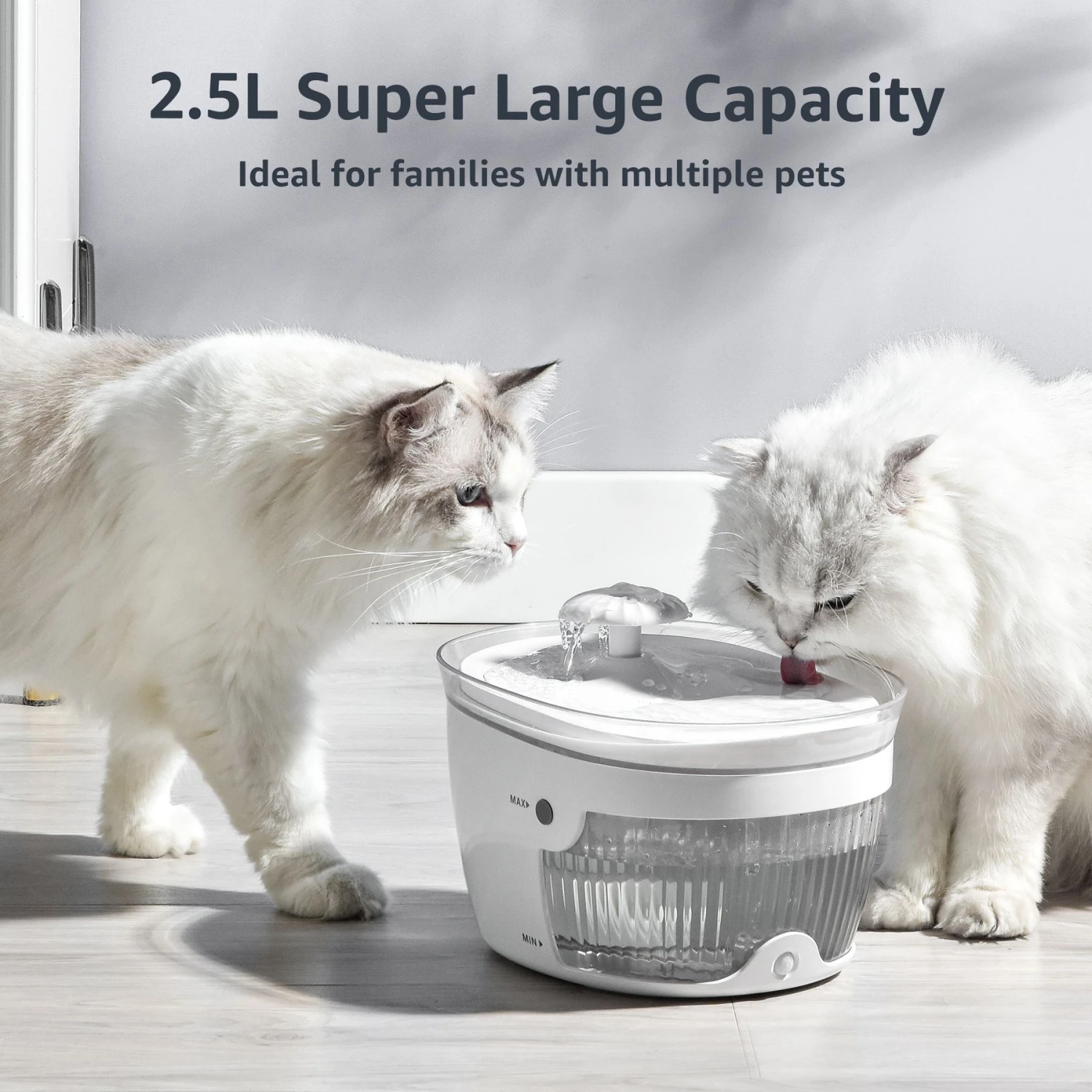 Petdiary Wireless Auto-Sensing Dog & Cat Water Fountain, Large - Image 2