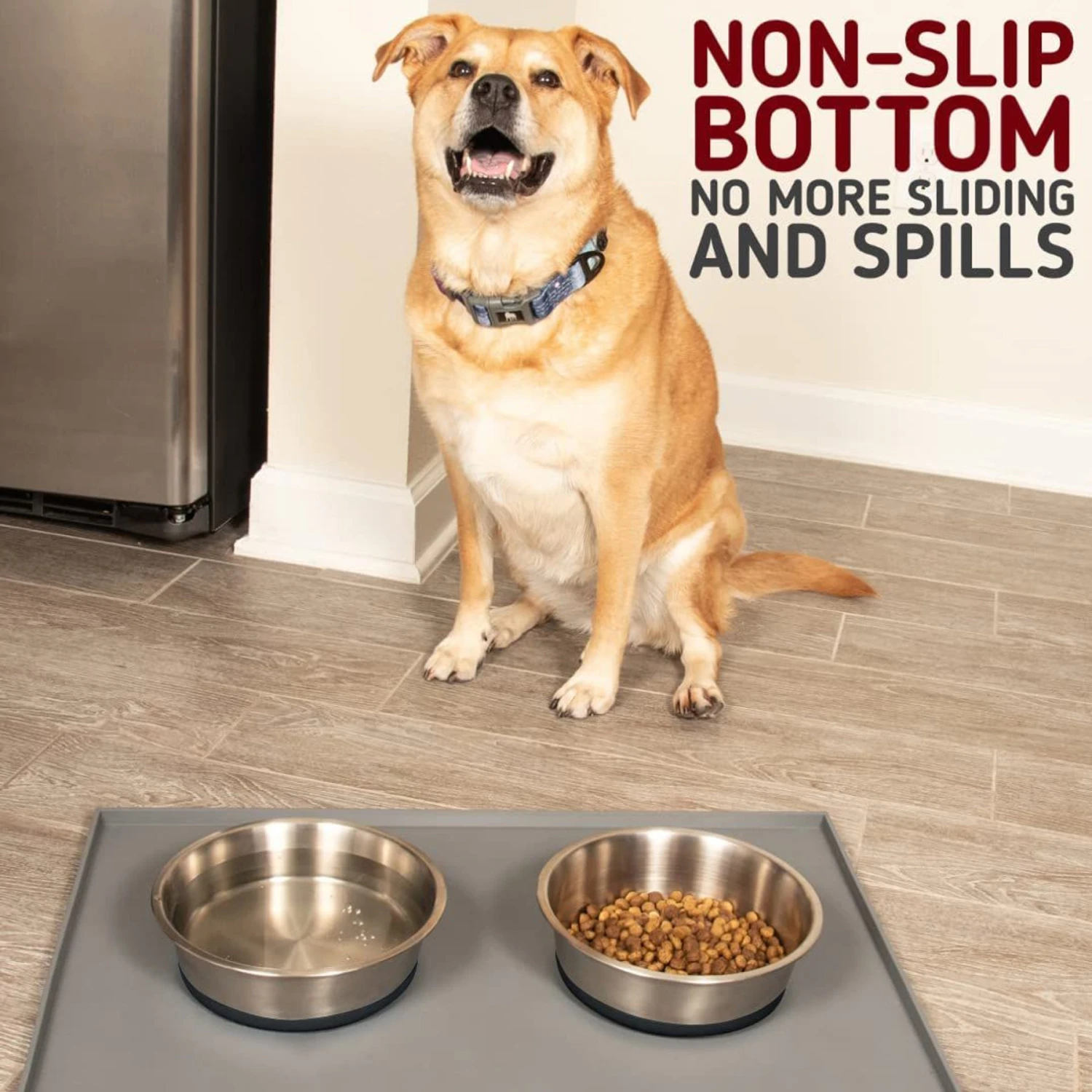 Leashboss Stainless Steel Silicone Base Dog Bowl, Medium/Large - Image 4