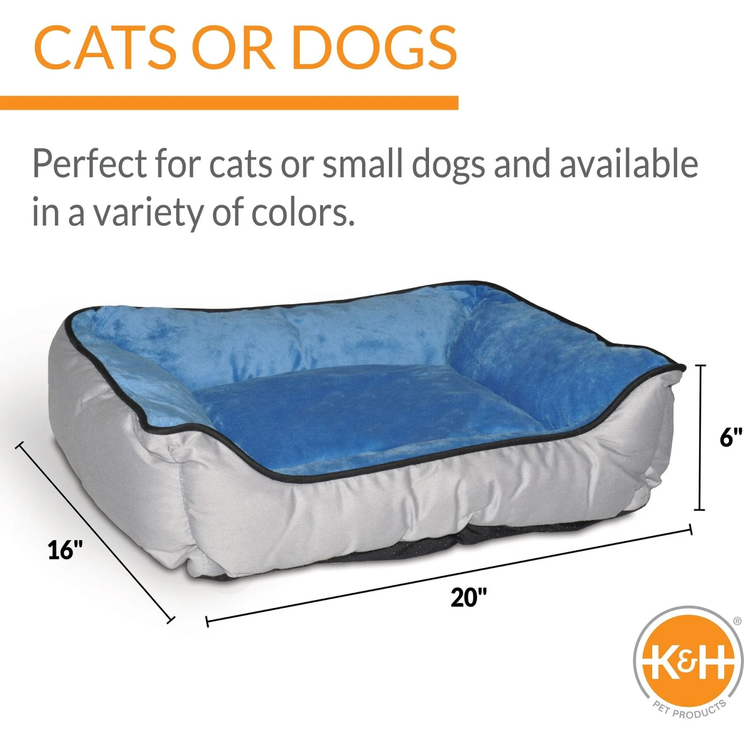 K&H Pet Products Self-Warming Two Tone Lounge Sleeper Bolster Cat & Dog Bed - Image 3