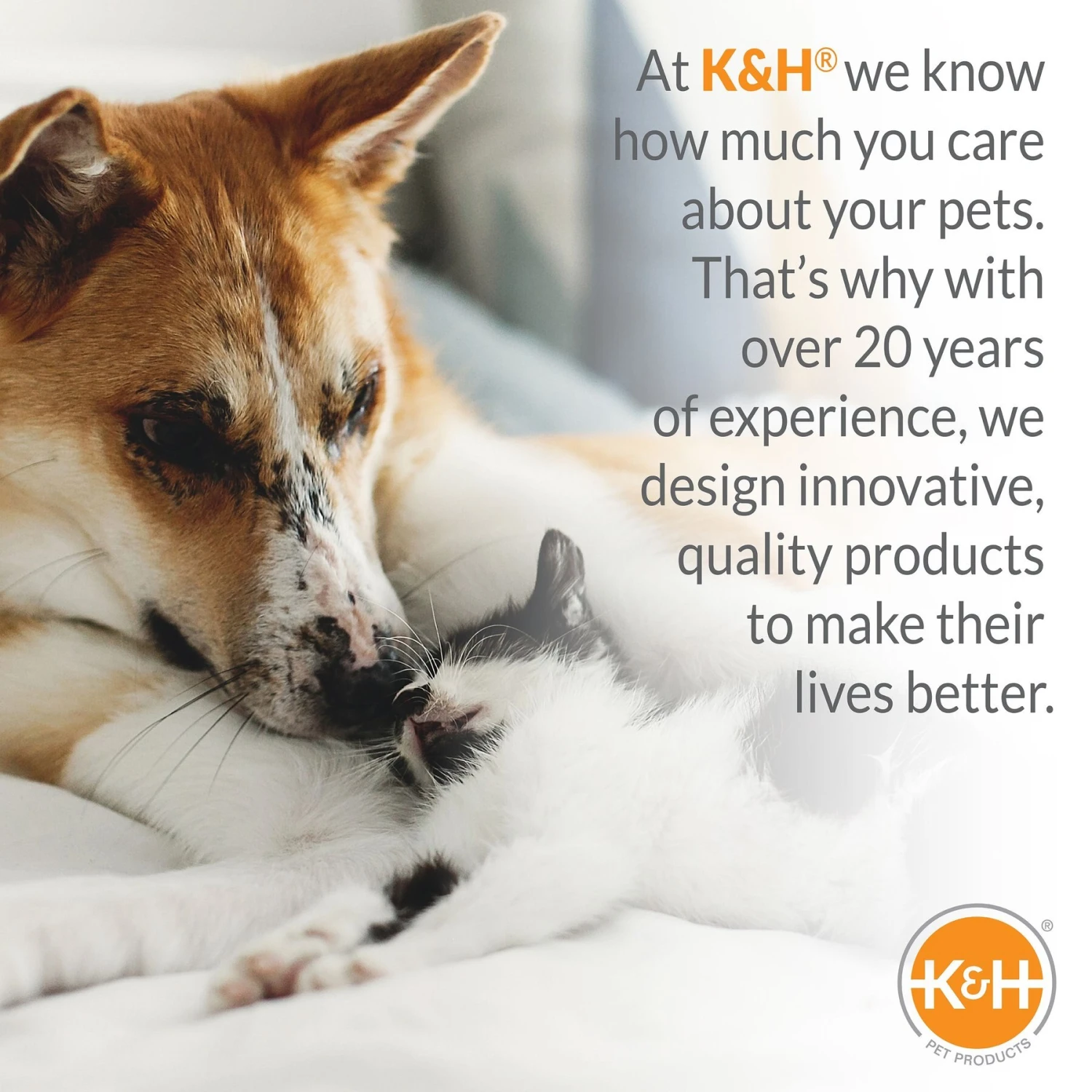 K&H Pet Products Self-Warming Two Tone Lounge Sleeper Bolster Cat & Dog Bed - Image 5