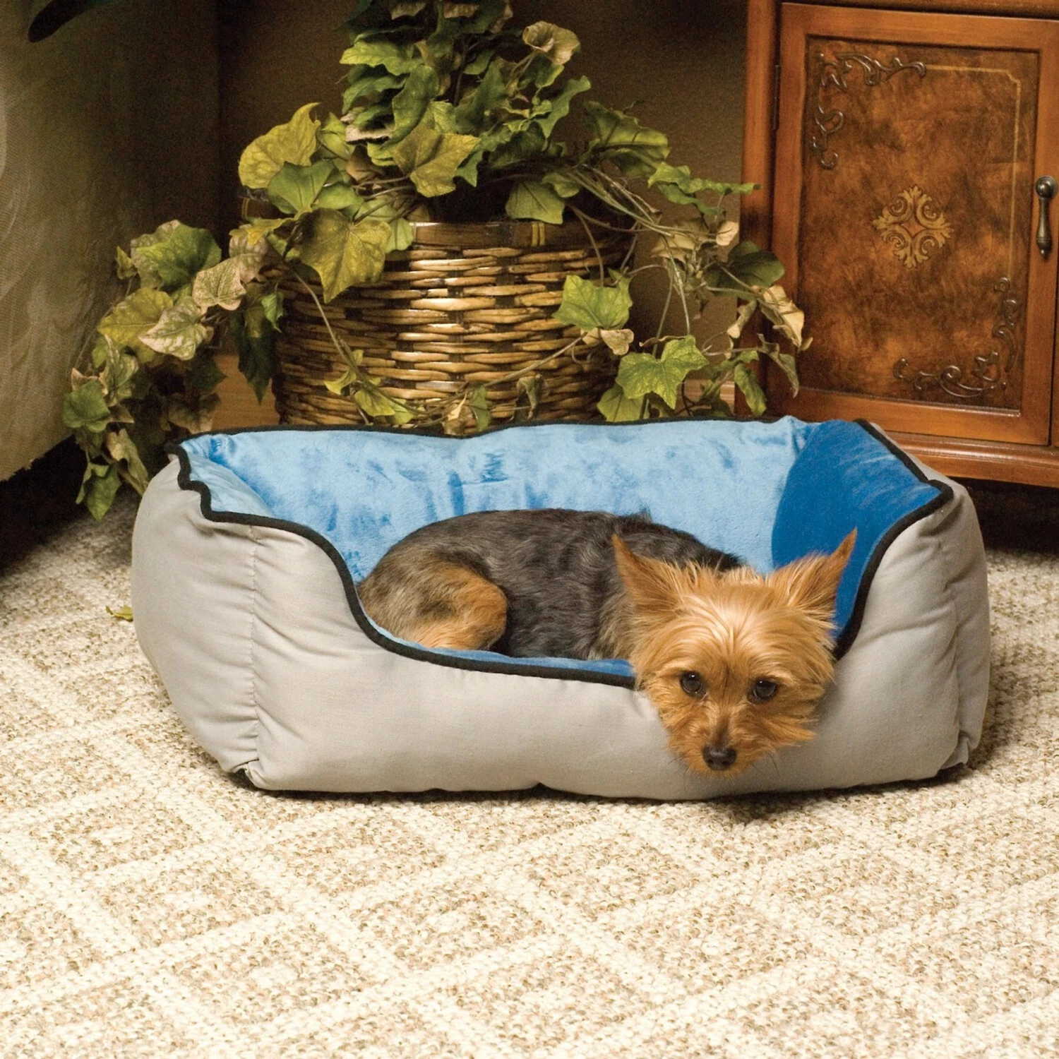 K&H Pet Products Self-Warming Two Tone Lounge Sleeper Bolster Cat & Dog Bed - Image 9