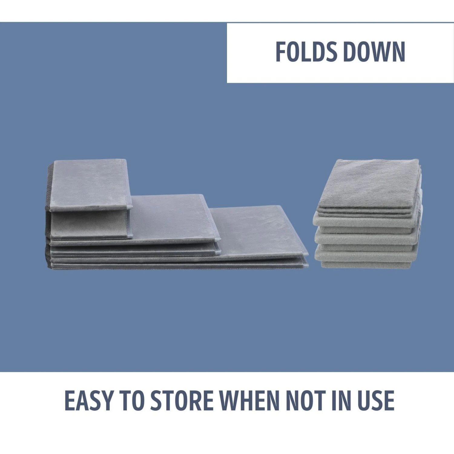 TRIXIE Velour Foldable Cat & Dog Stairs With Storage, Gray - Image 7