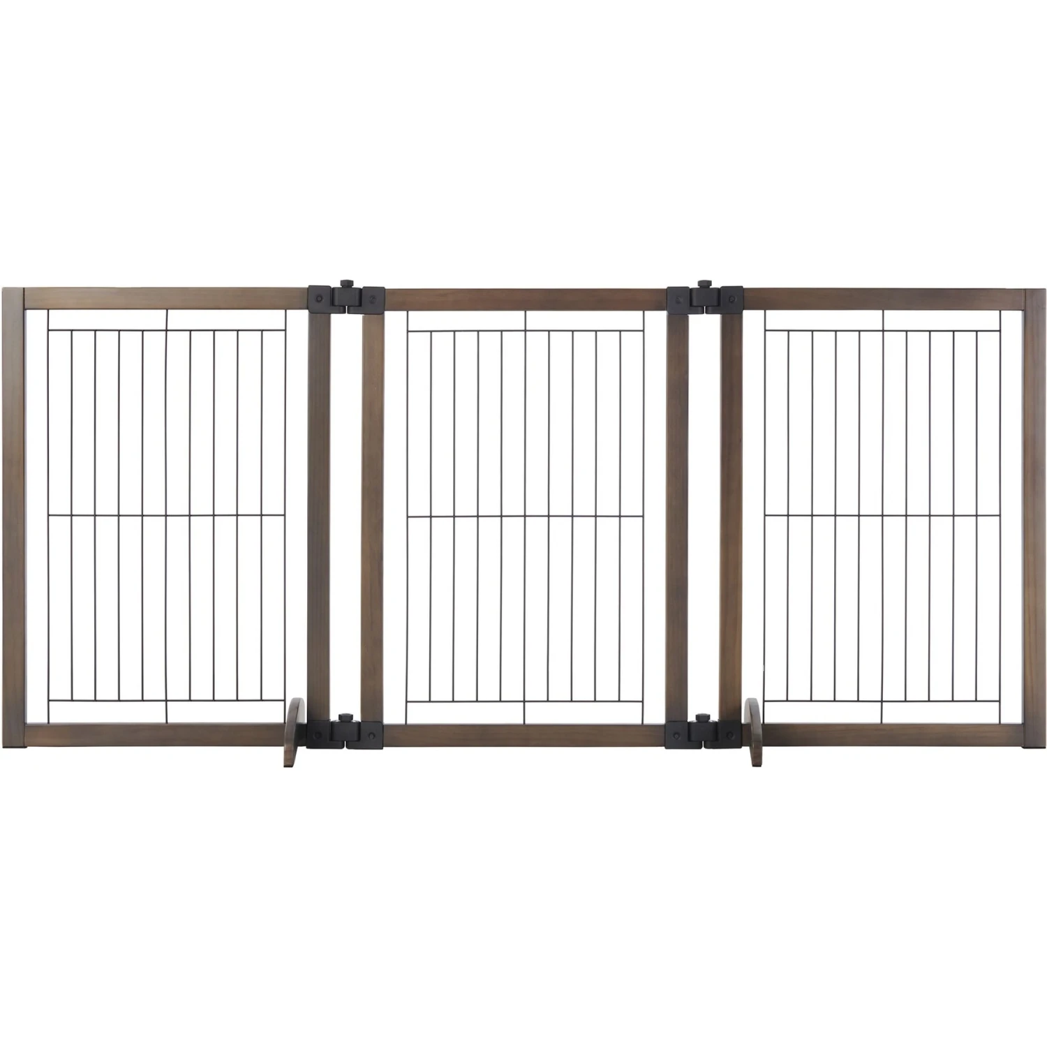 MyPet Extra Wide Versa-Lock Freestanding Cat & Dog Gate, Woodtone - Image 5