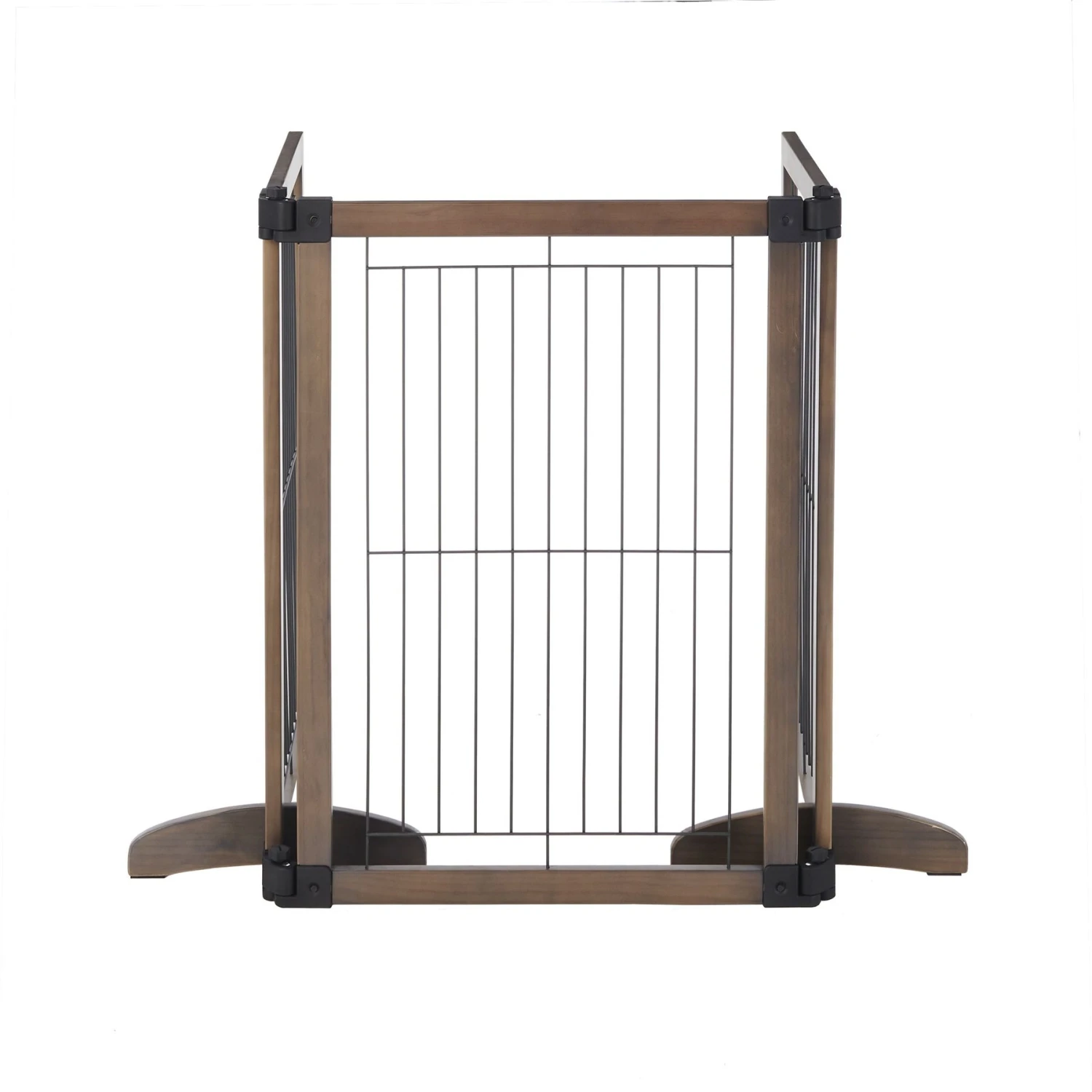 MyPet Extra Wide Versa-Lock Freestanding Cat & Dog Gate, Woodtone - Image 7