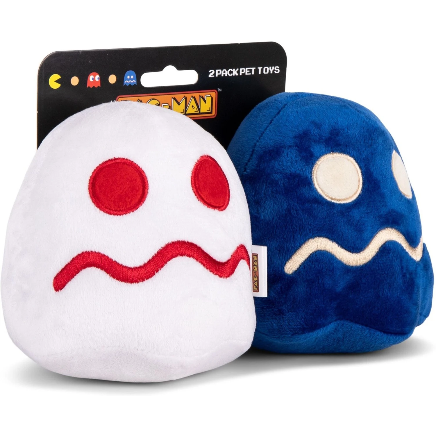 Fetch For Pets Pac-Man Turn-To-Blue & Turn-To-White Plush Squeaky Dog Toy, Small, 2 Count - Image 2