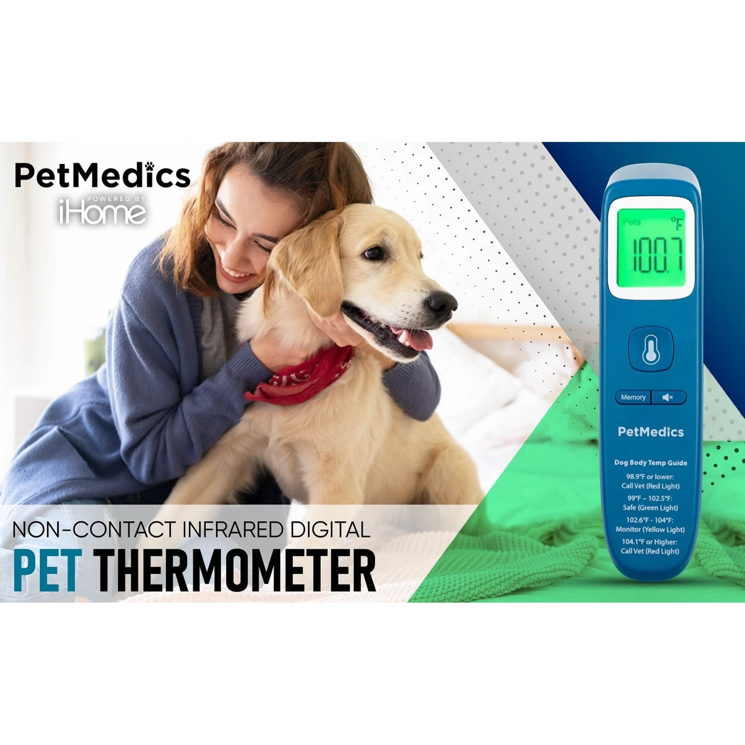 PetMedics Non-Contact Dog Thermometer, Blue - Image 3