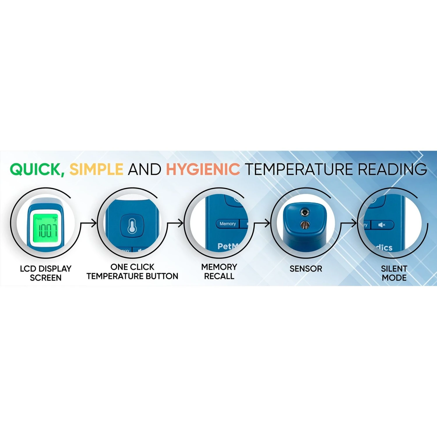 PetMedics Non-Contact Dog Thermometer, Blue - Image 6