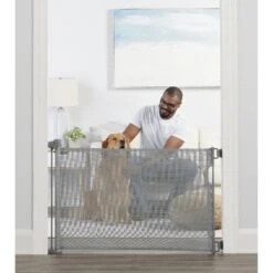 Carlson Pet Products Retractable Safety Dog Gate, Gray, Large
