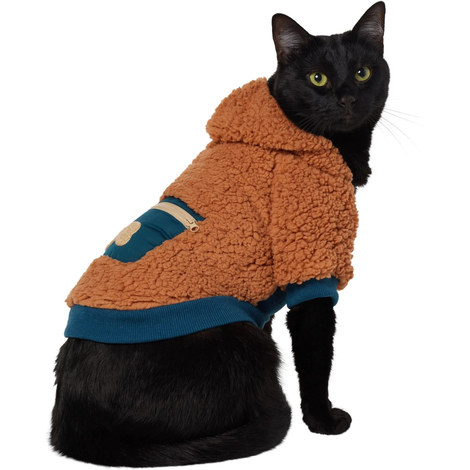 Frisco Wubby Textured Fleece Dog & Cat Hoodie W/ Pocket - Image 3