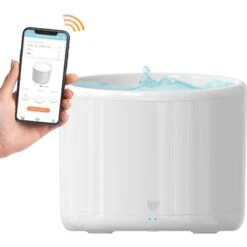 INSTACHEW Purrflow Smart Dog & Cat Water Fountain, White, 2-L