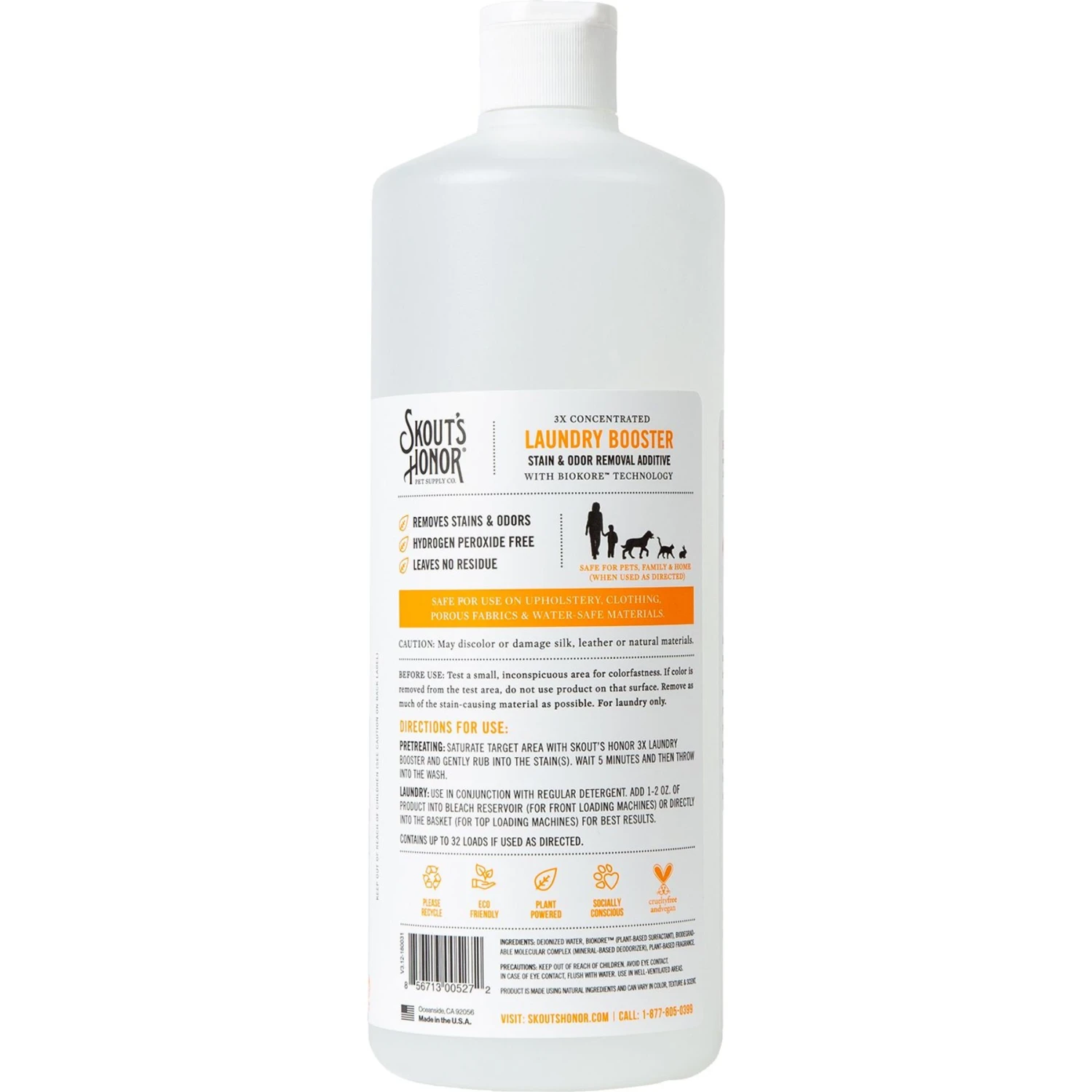 Skout's Honor Laundry Booster Stain & Odor Removal Additive, 32-oz Bottle & Frisco Washable Female Diaper - Image 3