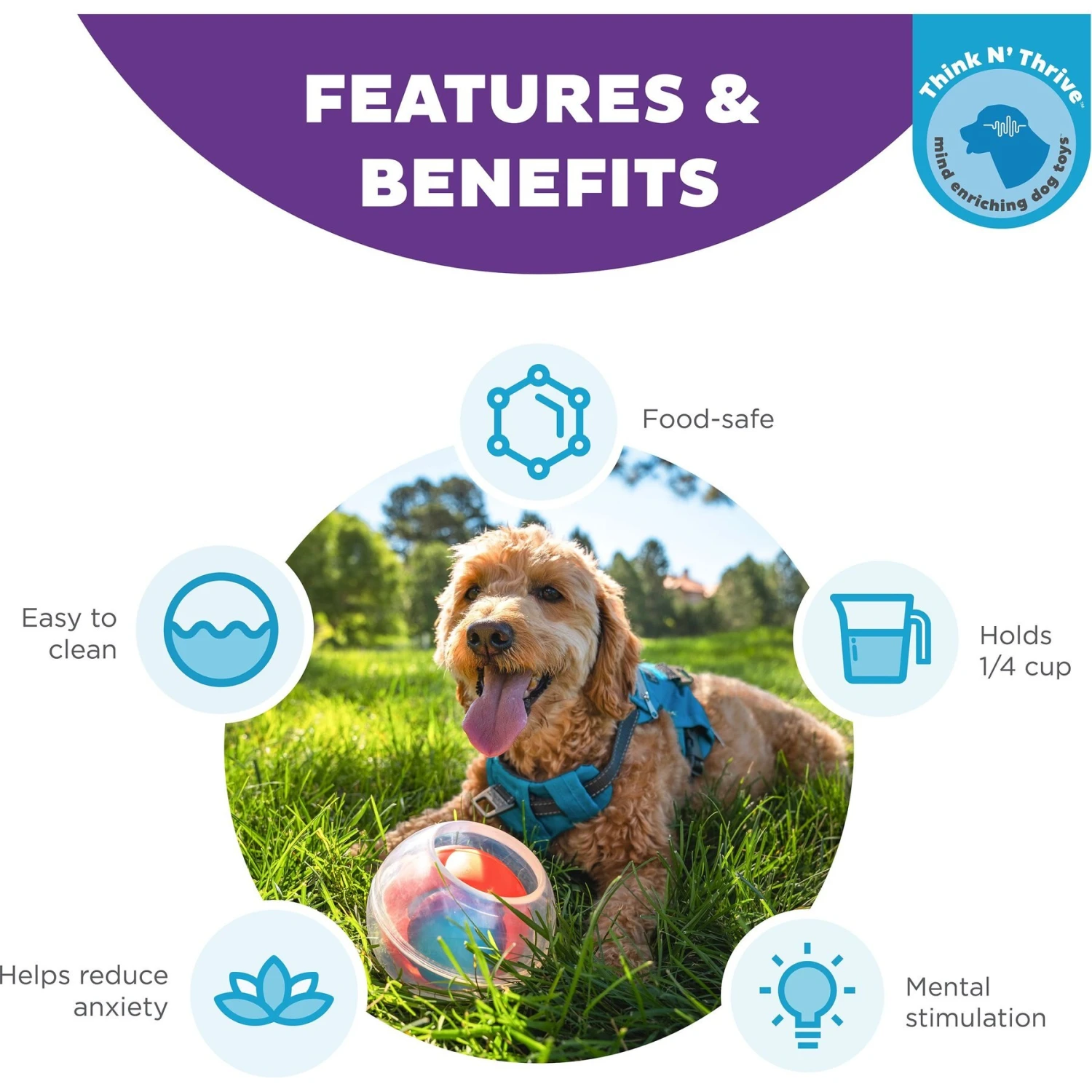 Outward Hound Dog Rumble Puzzle Ball Puzzle & Treat Maze Interactive Dog Toy, Orange - Image 2