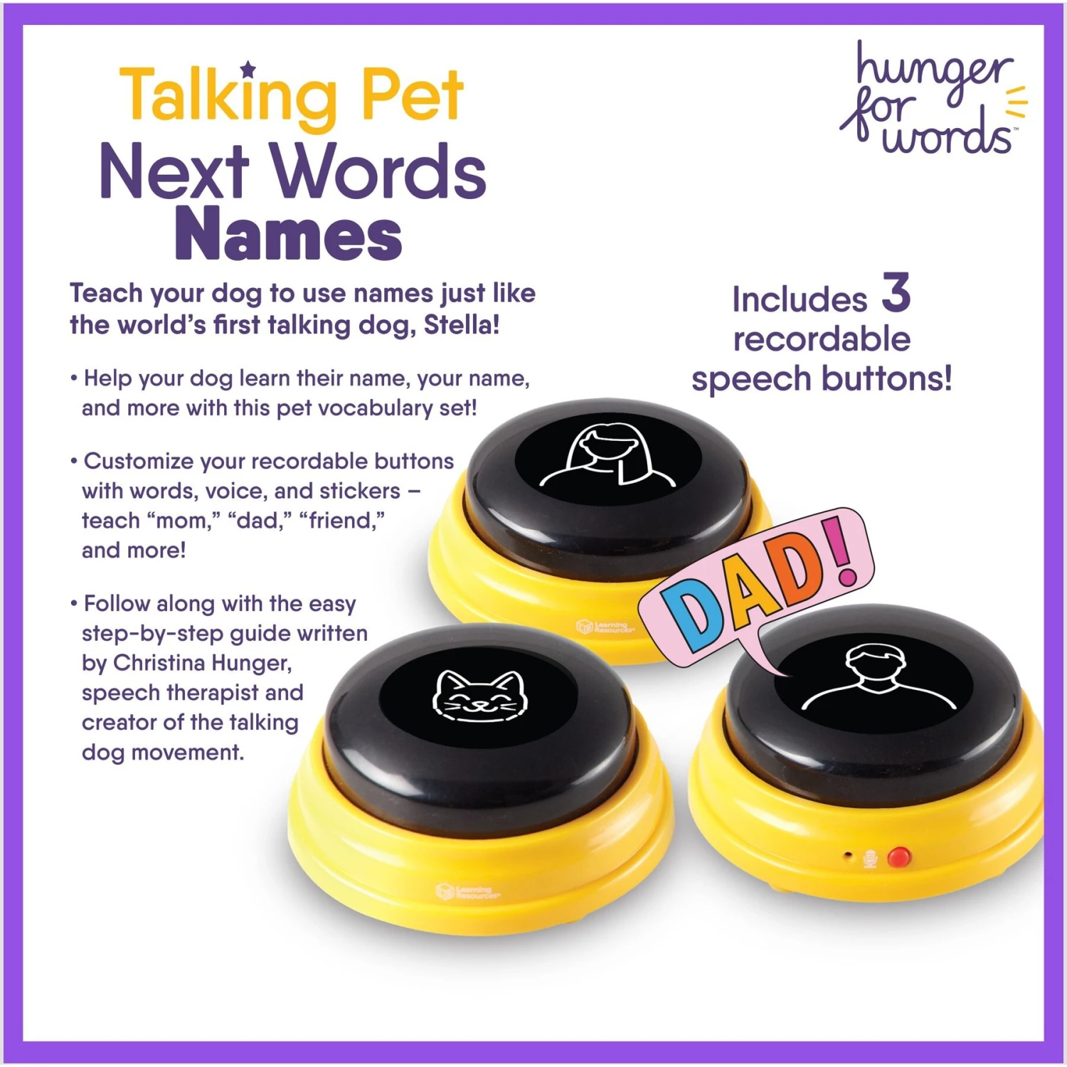 Hunger For Words Talking Pet Next Words: Names Dog Toy - Image 3