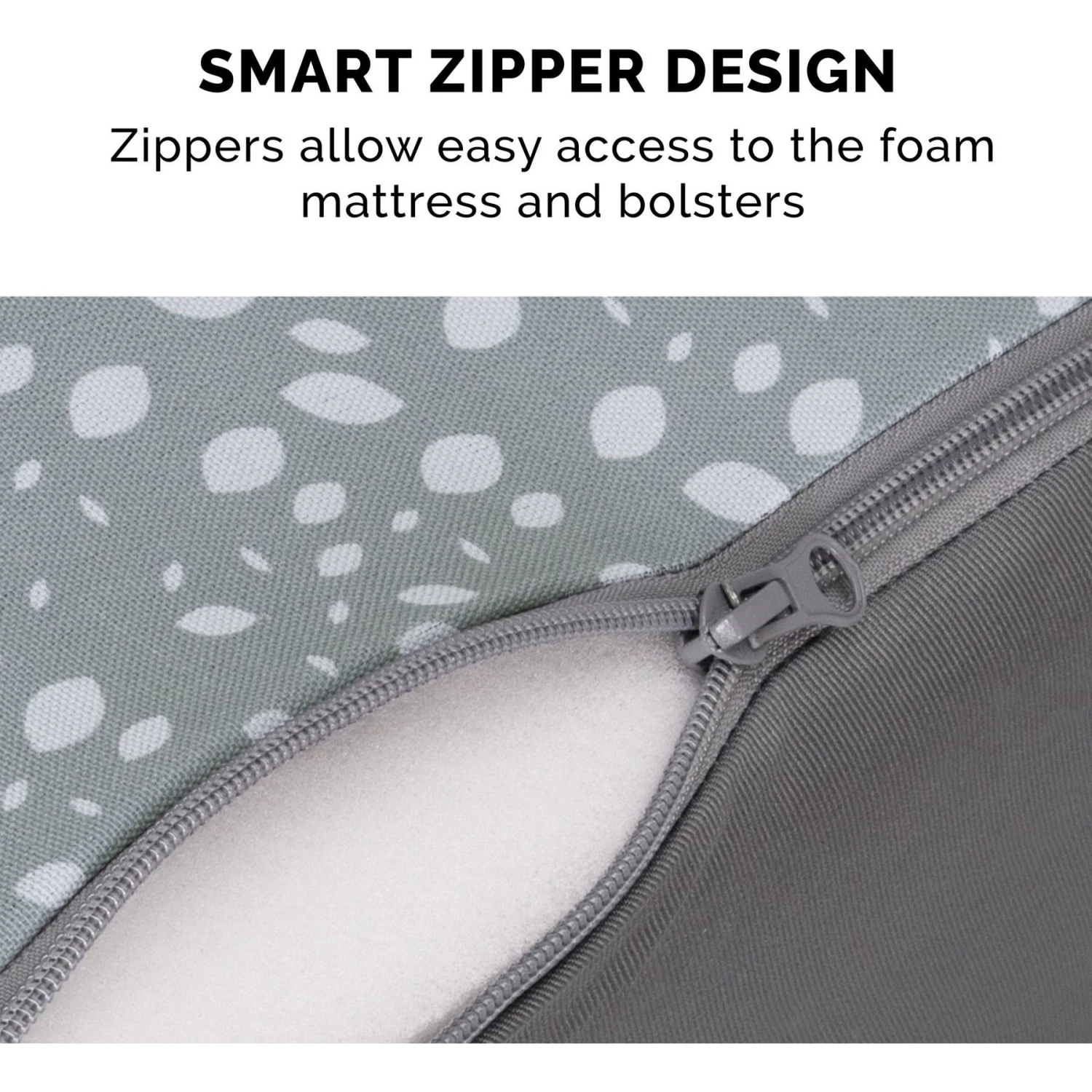 FurHaven Plush Fur & Almond Print Memory Foam Top Deluxe L-Chaise Sofa Cat & Dog Bed - Image 8