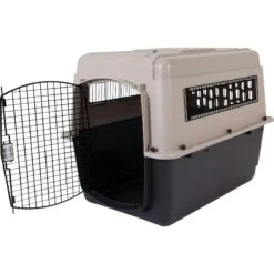 Petmate Ultra Vari Dog & Cat Kennel, Taupe/Black
