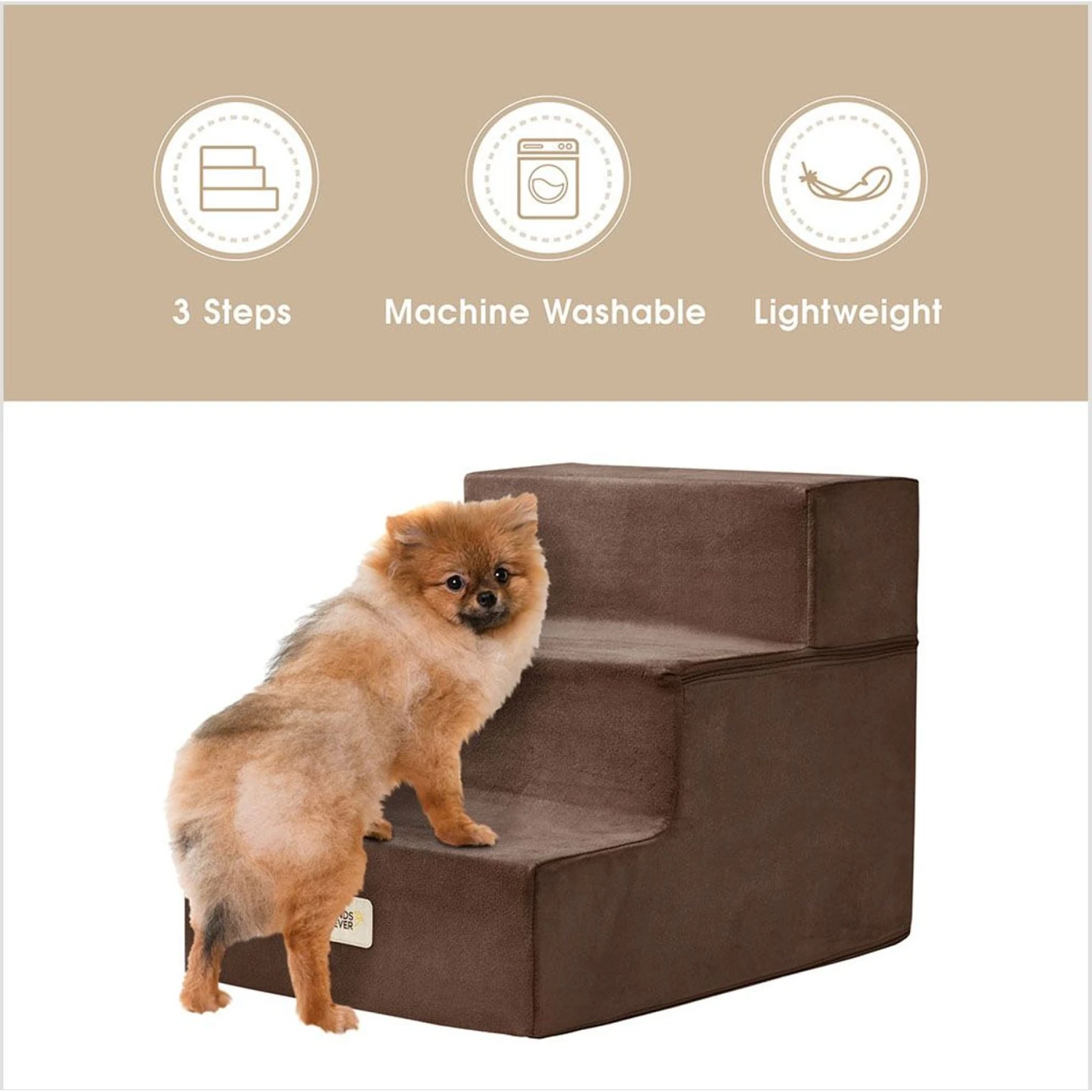 Friends Forever Milo 3-Step Non-Slip Small Dog & Cat Stairs - Image 4