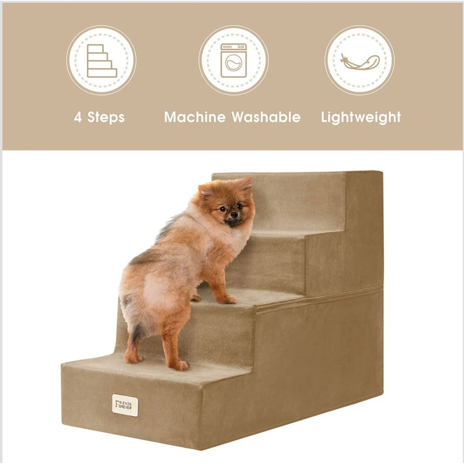 Friends Forever Milo 4-Step Non-Slip Small Dog & Cat Stairs - Image 4