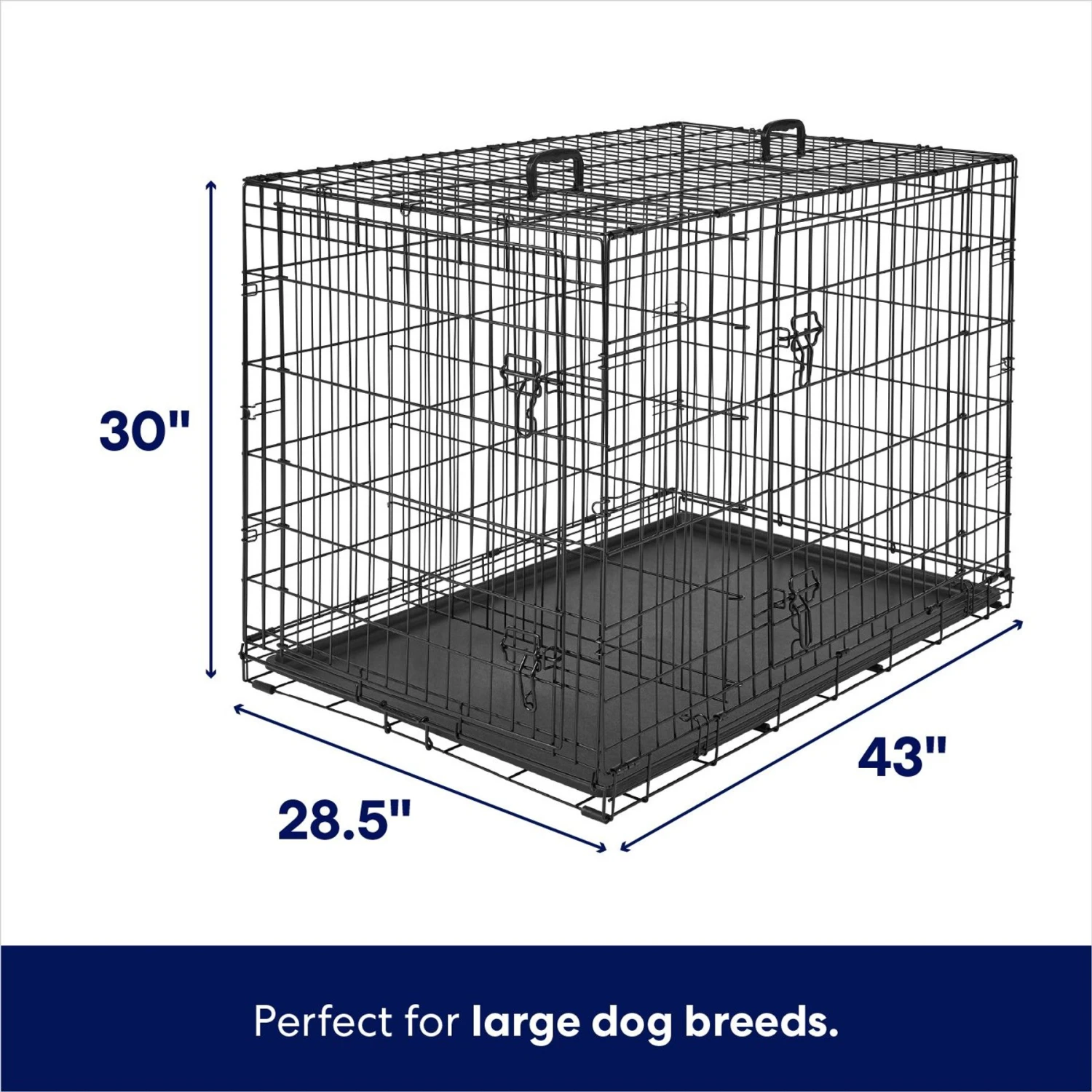 Frisco Fold & Carry Double Door Collapsible Wire Dog Crate - Image 2